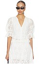 view 1 of 4 The Deco Eyelet Tiered Blouse in White