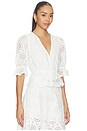 view 2 of 4 The Deco Eyelet Tiered Blouse in White