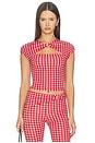 view 1 of 5 x Alexandra Leclerc The Casino Top in Red Check