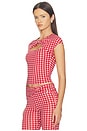 view 2 of 5 x Alexandra Leclerc The Casino Top in Red Check