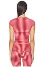 view 3 of 5 x Alexandra Leclerc The Casino Top in Red Check