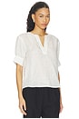 view 2 of 4 The V-neck Popover Top in White