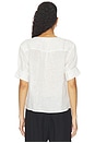 view 3 of 4 The V-neck Popover Top in White