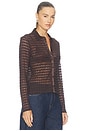 view 2 of 4 TOP BOUTONNÉ THE BUBBLE STITCH SHIRT in Chestnut