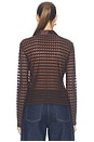 view 4 of 4 TOP BOUTONNÉ THE BUBBLE STITCH SHIRT in Chestnut