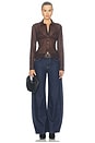 view 5 of 4 TOP BOUTONNÉ THE BUBBLE STITCH SHIRT in Chestnut