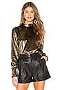 view 1 of 4 Metallic Tie Top in Gold