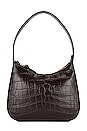 view 1 of 5 Small Shoulder Bag in Chocolate Croc