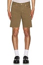 view 3 of 4 Relaxed Undone Hem Denim Short in Light Brown