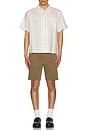 view 4 of 4 Relaxed Undone Hem Denim Short in Light Brown
