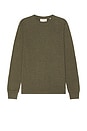 view 1 of 4 Duo Fold Crew Sweater in Heather Olive Green