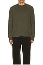 view 4 of 4 Duo Fold Crew Sweater in Heather Olive Green