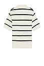 view 2 of 4 Striped Polo Sweater in Black Stripe
