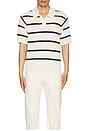 view 4 of 4 Striped Polo Sweater in Black Stripe