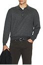 view 3 of 4 Superfine Polo Sweater in Grey Melange