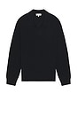 view 3 of 4 Textured Wool Cashmere Sweater in Dark Navy
