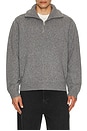 view 1 of 4 Wool Zip Sweater in Grey Melange