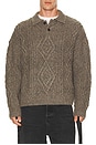 view 1 of 4 Cable Polo Sweater in Brown Olive