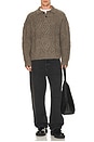 view 4 of 4 Cable Polo Sweater in Brown Olive