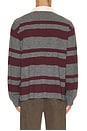 view 2 of 4 Rugby Sweater in Grey & Burgundy Stripe