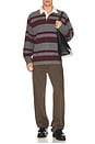 view 4 of 4 Rugby Sweater in Grey & Burgundy Stripe