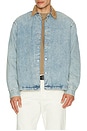 view 1 of 4 Suede Collar Denim Overshirt in Esme