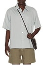 view 1 of 4 Light Weight Short Sleeve Shirt in Blue Grey Stripe