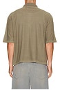 view 2 of 4 Light Cotton Silk Short Sleeve Cardigan in Dusty Beige