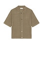 view 4 of 4 Light Cotton Silk Short Sleeve Cardigan in Dusty Beige