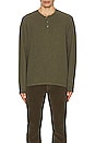 view 4 of 4 Duo Fold Long Sleeve Henley in Dark Olive Heather
