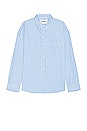 view 1 of 4 Relaxed Cotton Shirt in Blue Stripe
