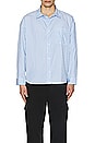 view 4 of 4 Relaxed Cotton Shirt in Blue Stripe