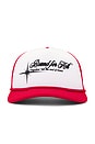 view 1 of 2 Bound For Hell Trucker Hat in White & Red