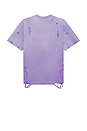 view 2 of 3 Washed Distressed Crop T-Shirt in Purple