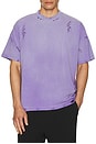 view 3 of 3 Washed Distressed Crop T-Shirt in Purple