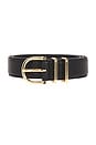 view 3 of 3 The Fancy Juni Belt in Black & Polished Gold
