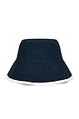 view 2 of 2 The Color Block Canvas Bucket Hat in Dark Wash