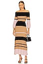 view 1 of 3 Off Shoulder Dress in Multi Sand Stripe
