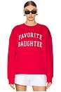 view 1 of 4 Collegiate Sweatshirt in Haute Rouge & White