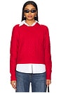 view 1 of 5 The Cable Pullover Sweater in Haute Rouge