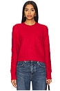 view 2 of 5 The Cable Pullover Sweater in Haute Rouge