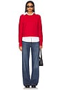 view 5 of 5 The Cable Pullover Sweater in Haute Rouge