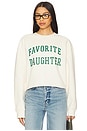 view 1 of 4 Cropped Collegiate Sweatshirt in Gardenia & Emerald