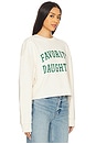 view 2 of 4 Cropped Collegiate Sweatshirt in Gardenia & Emerald