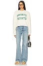 view 4 of 4 Cropped Collegiate Sweatshirt in Gardenia & Emerald