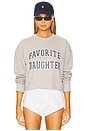 view 1 of 4 Cropped Collegiate Sweatshirt in Heather Grey & Navy