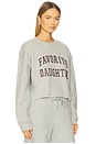 view 2 of 4 Cropped Collegiate Sweatshirt in Heather Grey & Burgundy