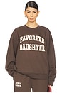 view 1 of 4 Collegiate Sweatshirt in Coffee & Gardenia