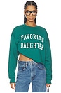 view 1 of 4 The Cropped Collegiate Sweatshirt in Emerald & Off White