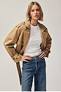 view 3 of 8 The Cropped Charles Trench Coat in Sand